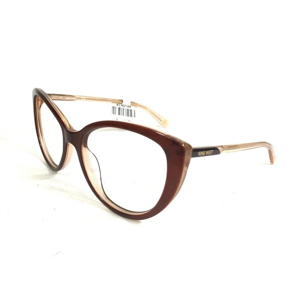 Nine West Eyeglasses Frames NW633S 210 Brown Gold Cat Eye Oversized 56-17-135